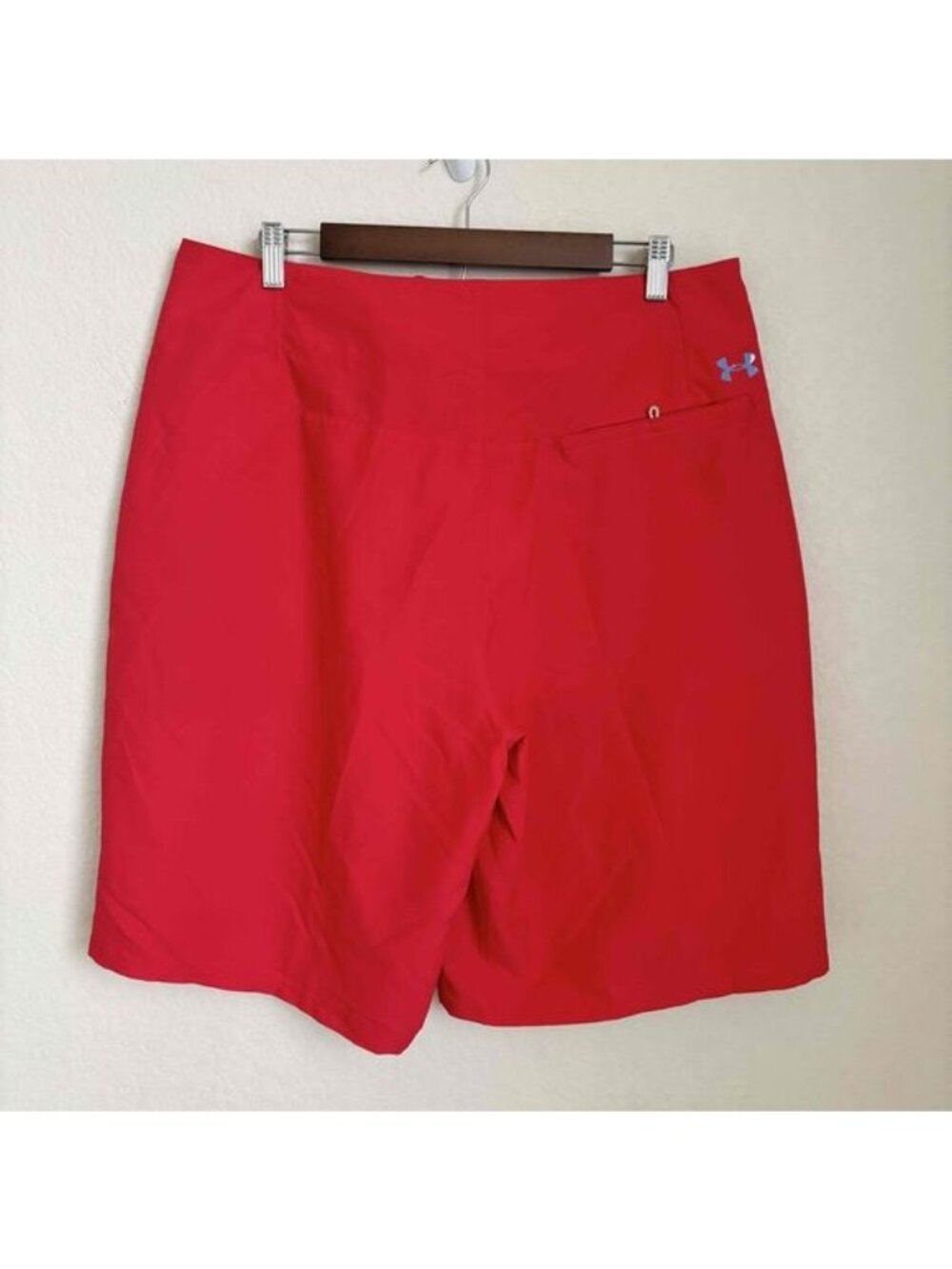 Under Armour Heatgear Mens Red Drawstring Logo Boardshorts Size 38 Summer Casual - Picture 6 of 10
